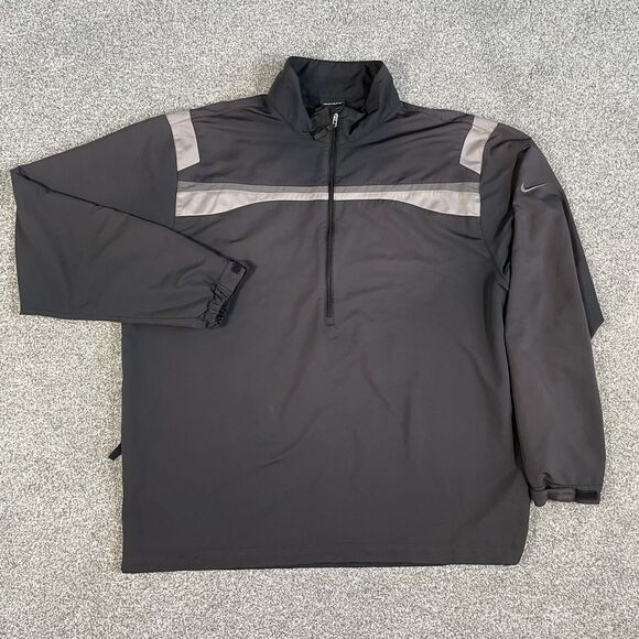 Nike Golf Mens 1/2 Zip Windbreaker Pullover Jacket Black Gray Size XL - Picture 1 of 12